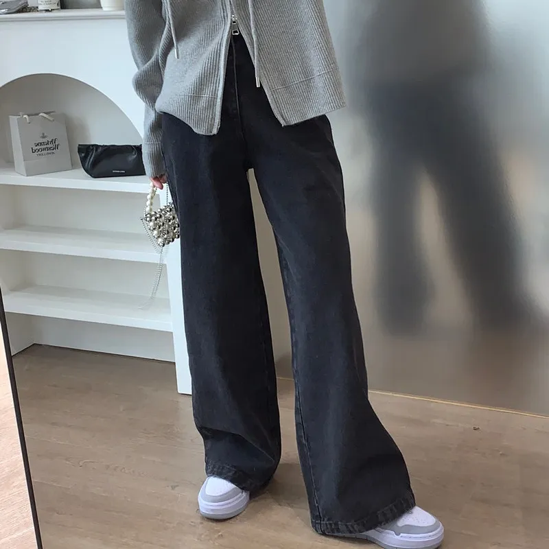 『M-2XL』絶対流行 合わせやすい 着瘦せレトロ ハイウエストストレートジーンズ