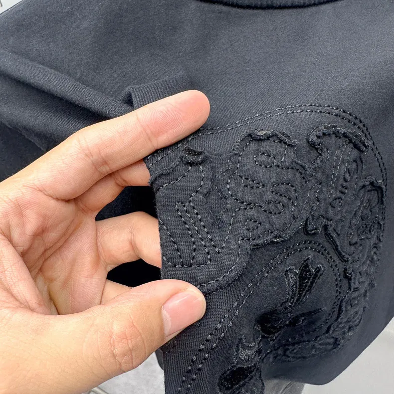 『S-2XL』夏 シンプル ウォッシュ ルーズ パッチ 刺繍 半袖 クロス クルーネック Tシャツ