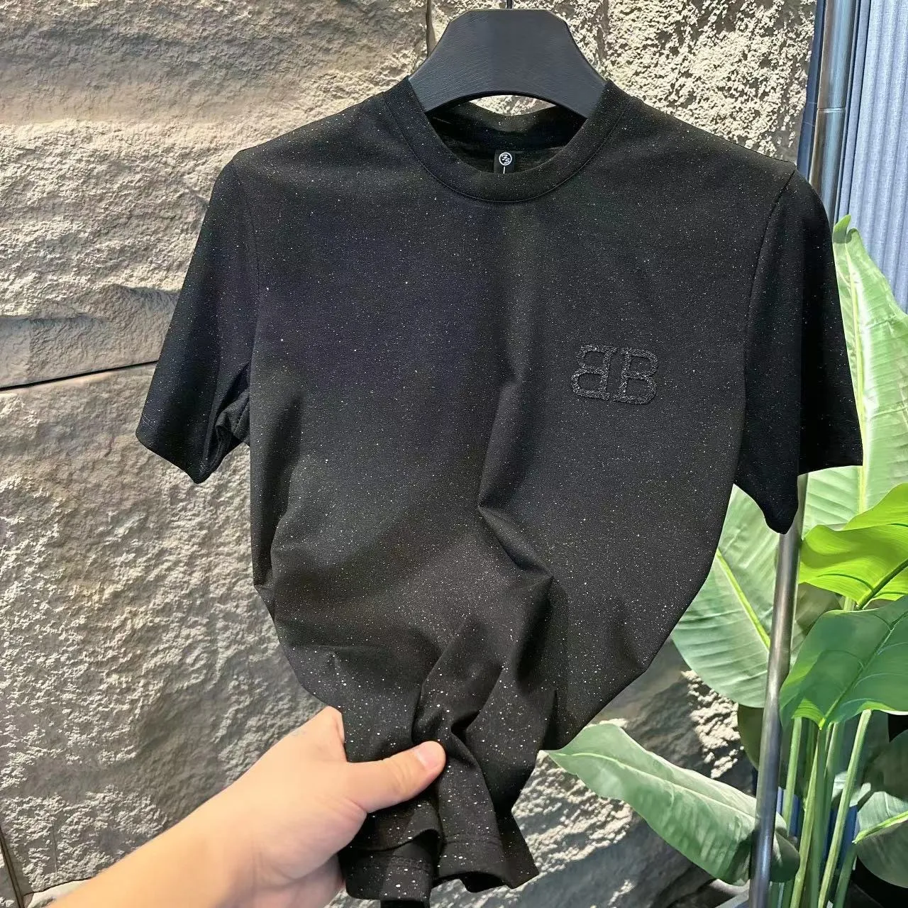 『M-4XL』新作 ライトラグジュアリー カジュアル クルーネック 半袖 スター おしゃれ スリム インナーTシャツ