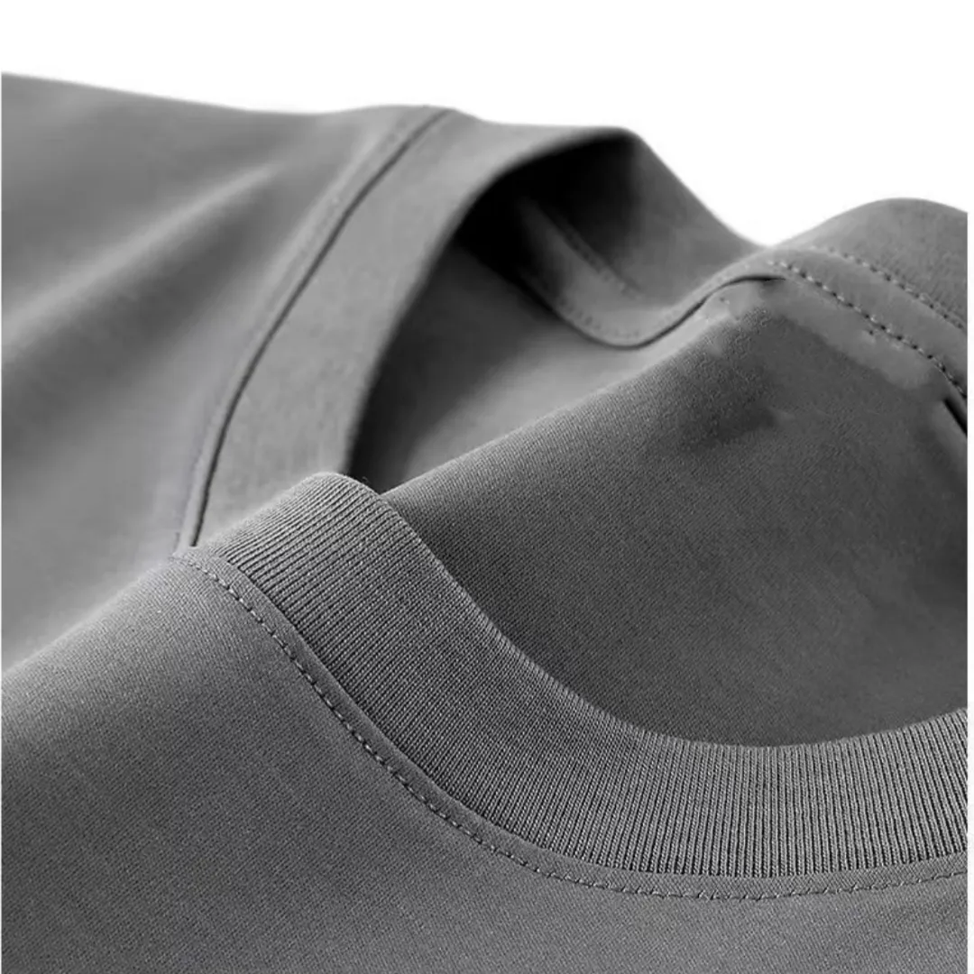 『S-4XL』クール シルコットン カジュアル 快適 ミニマル クルーネック メンズ トレンド Tシャツ
