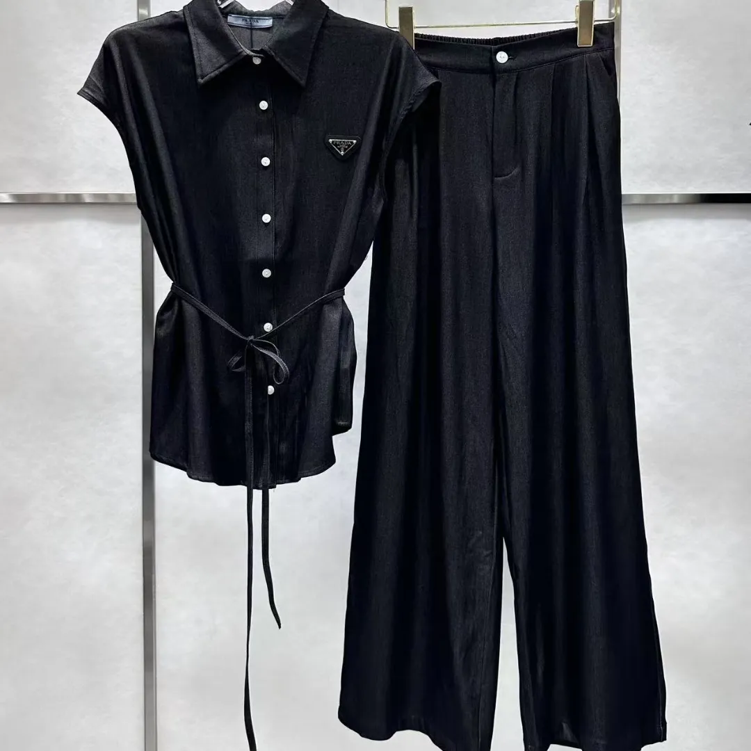 『S-L』ベルト ストラップ ウエストシェイプ スリム ノースリーブシャツ パンツ セットアップ