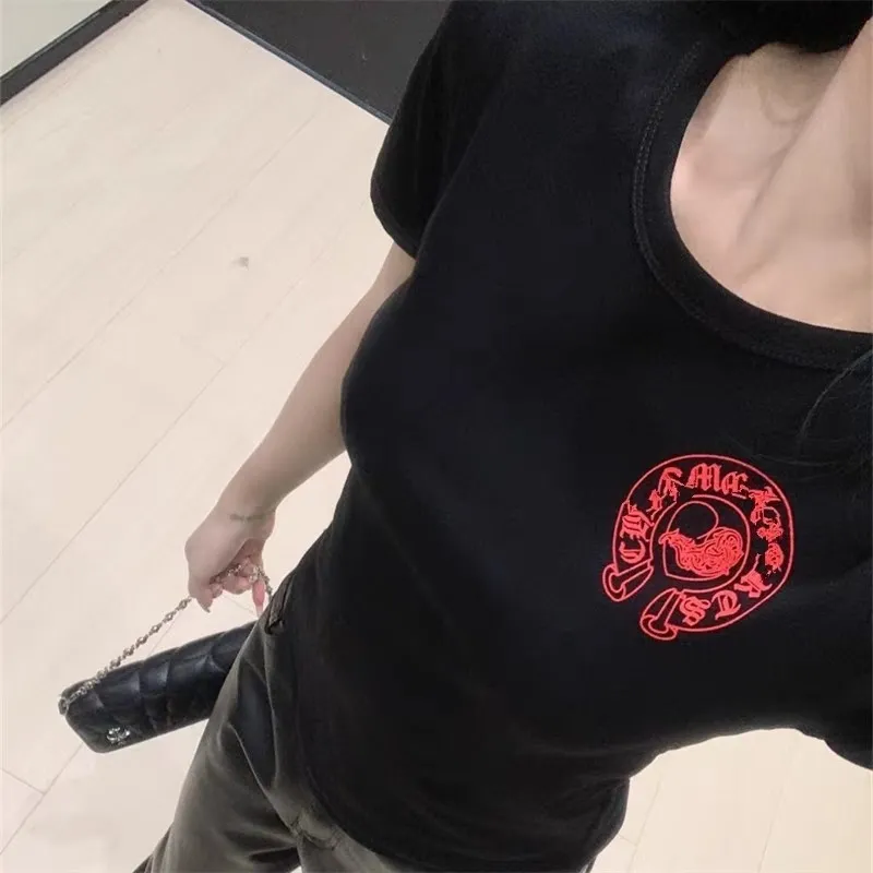 『S-4XL』サンスクリット ギャル プリント フィット スリム ストレッチ キャミソール 半袖Tシャツ