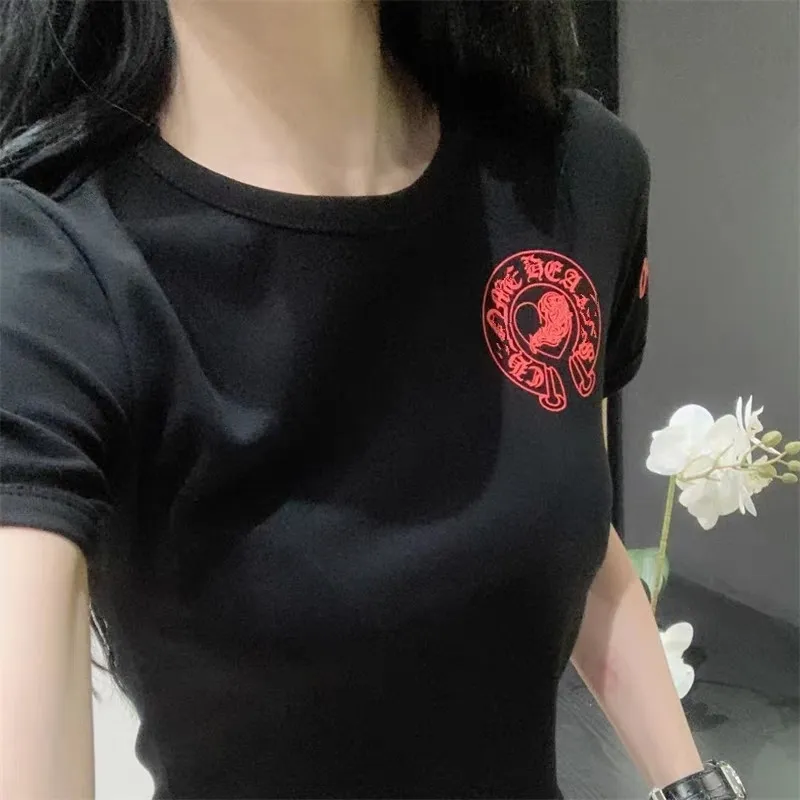 『S-4XL』サンスクリット ギャル プリント フィット スリム ストレッチ キャミソール 半袖Tシャツ