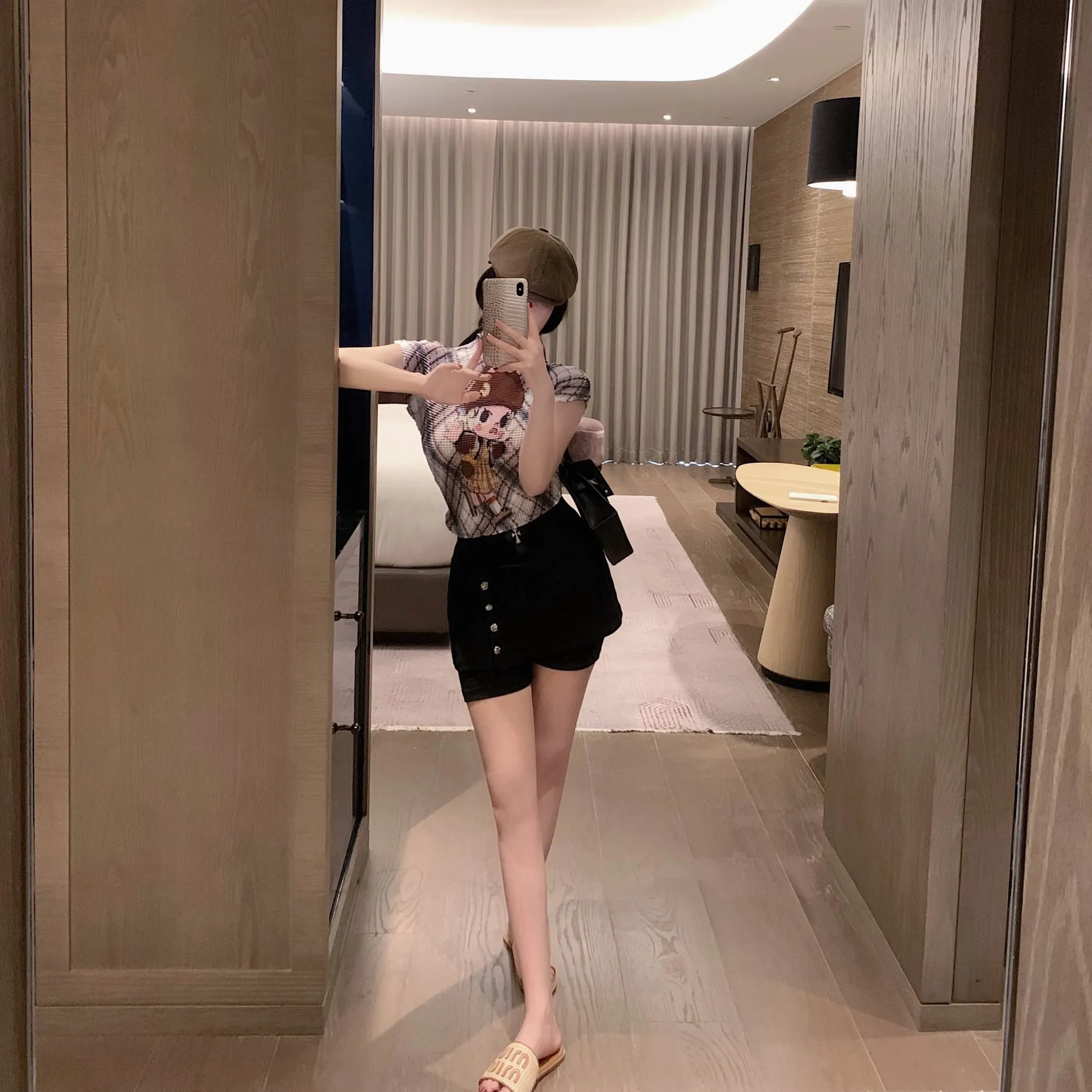 『S-L』目を引くデザイン 着回し力抜群 履きやすい 気質いい ショートパンツ