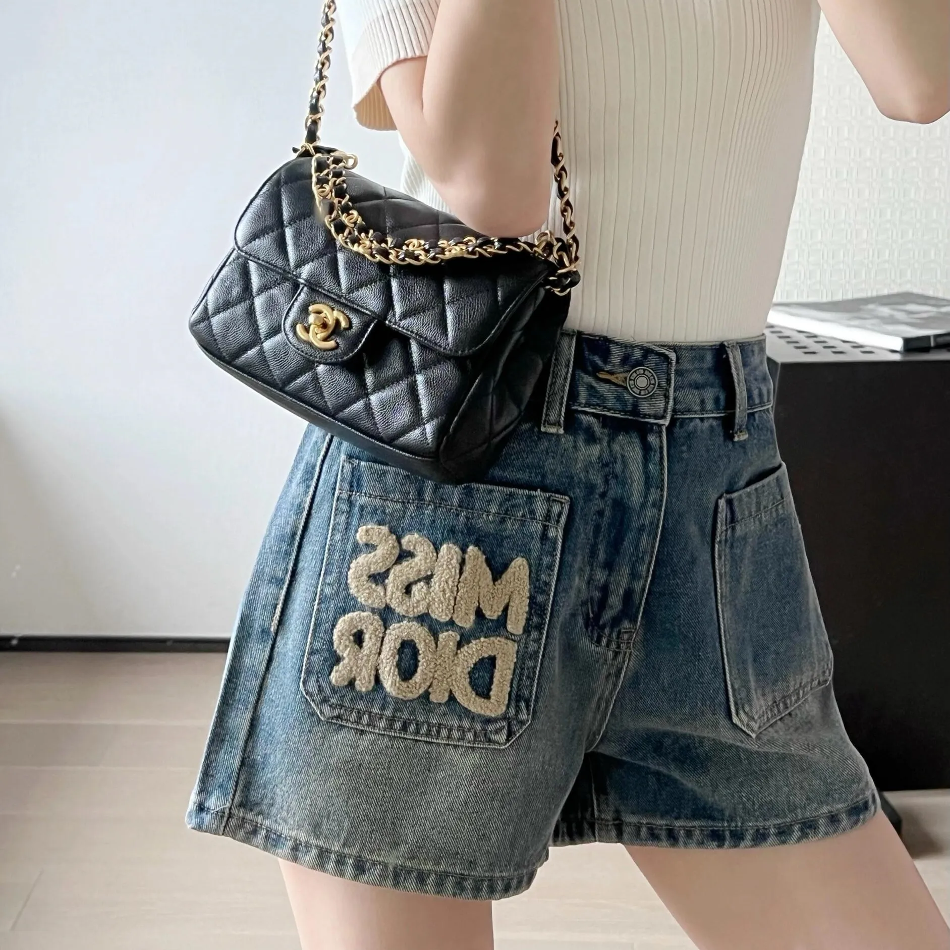 『S-L』目を奪われる Aライン 履きやすい 気質いい デニム素材 ショートパンツ