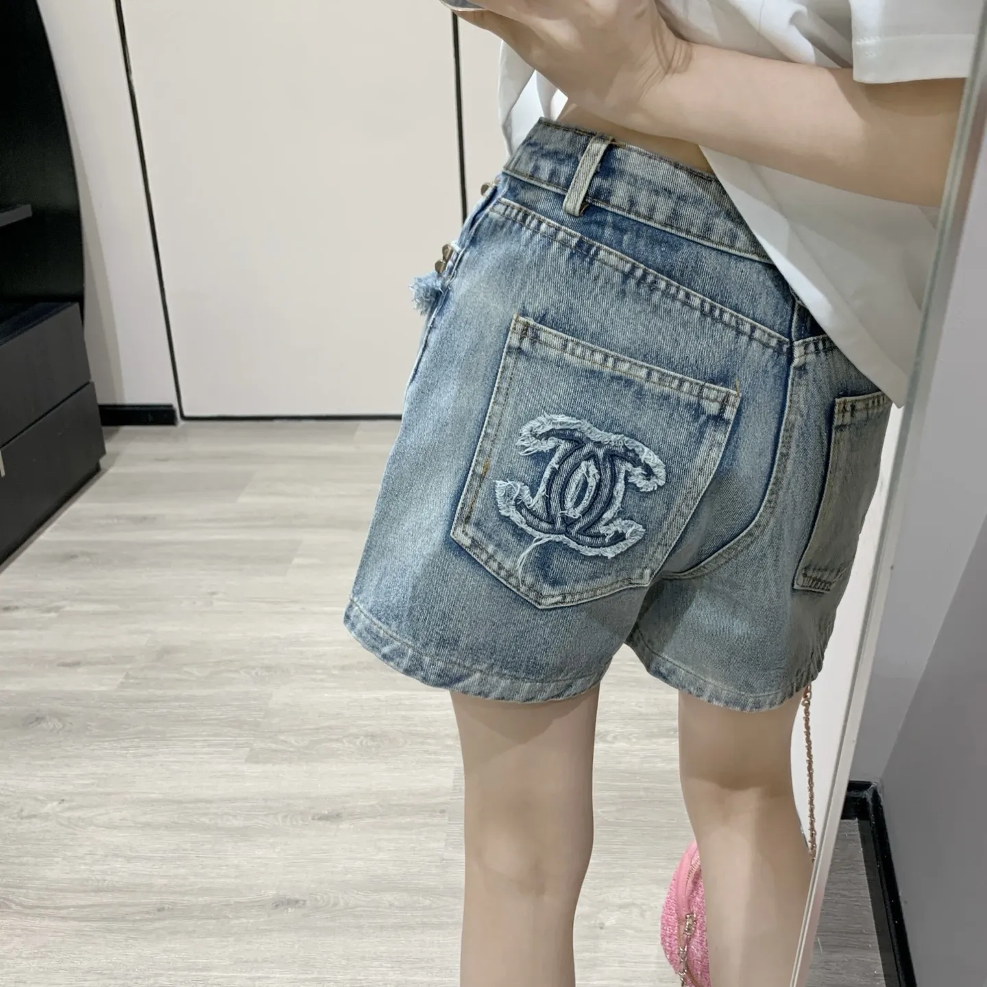 『S-L』SNSで話題沸騰 モード感のある 履きやすい デニム素材 ショートパンツ